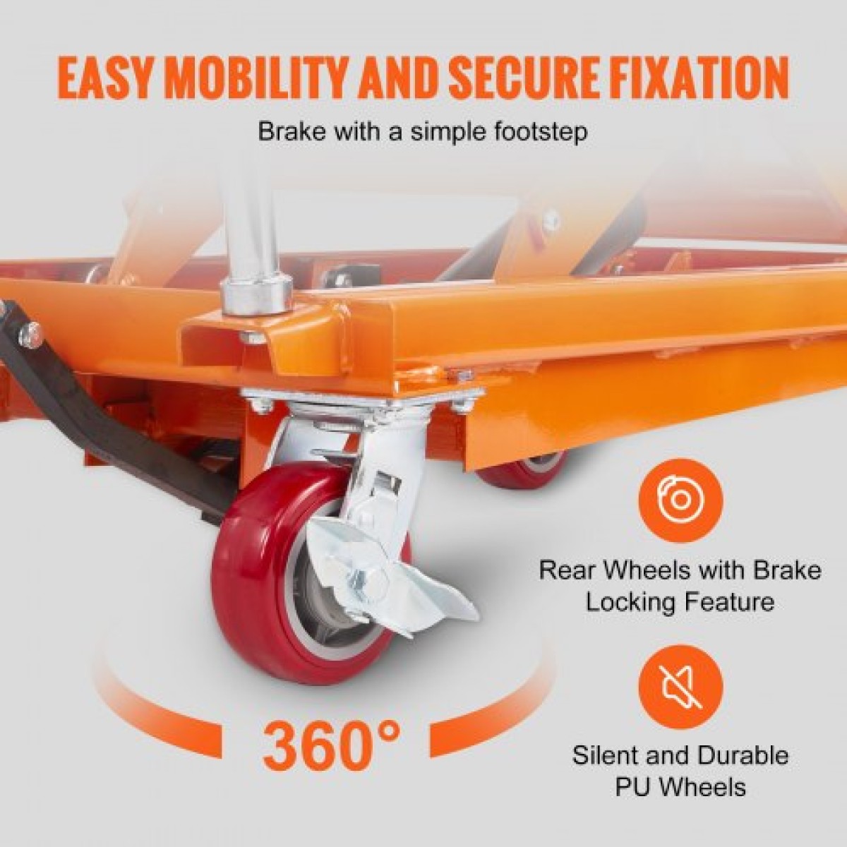 Επιτραπέζιο καρότσι VEVOR Hydraulic Lift, 770lbs Capacity Ύψος ανύψωσης 59" Χειροκίνητο τραπέζι ανύψωσης διπλού ψαλιδιού με 4 τροχούς και αντιολισθητικό μαξιλαράκι, υδραυλικό καρότσι με ψαλίδια για χειρισμό και μεταφορά υλικού