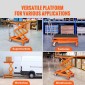 Επιτραπέζιο καρότσι VEVOR Hydraulic Lift, 770lbs Capacity Ύψος ανύψωσης 59" Χειροκίνητο τραπέζι ανύψωσης διπλού ψαλιδιού με 4 τροχούς και αντιολισθητικό μαξιλαράκι, υδραυλικό καρότσι με ψαλίδια για χειρισμό και μεταφορά υλικού