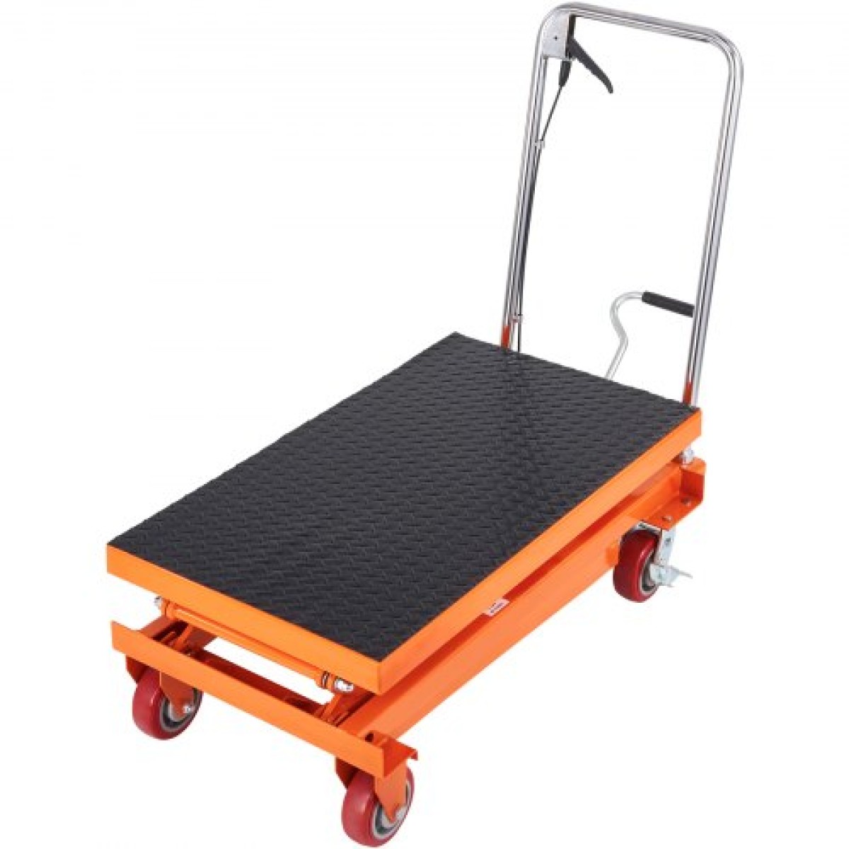 Επιτραπέζιο καρότσι VEVOR Hydraulic Lift, 770lbs Capacity Ύψος ανύψωσης 59" Χειροκίνητο τραπέζι ανύψωσης διπλού ψαλιδιού με 4 τροχούς και αντιολισθητικό μαξιλαράκι, υδραυλικό καρότσι με ψαλίδια για χειρισμό και μεταφορά υλικού