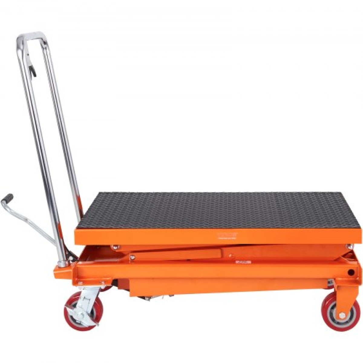 Επιτραπέζιο καρότσι VEVOR Hydraulic Lift, 770lbs Capacity Ύψος ανύψωσης 59" Χειροκίνητο τραπέζι ανύψωσης διπλού ψαλιδιού με 4 τροχούς και αντιολισθητικό μαξιλαράκι, υδραυλικό καρότσι με ψαλίδια για χειρισμό και μεταφορά υλικού