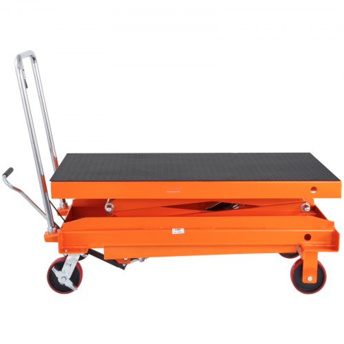Επιτραπέζιο καρότσι VEVOR Hydraulic Lift, 789,3 kg Χωρητικότητα 149,9 cm Ύψος ανύψωσης, Χειροκίνητο τραπέζι ανύψωσης διπλού ψαλιδιού με 4 τροχούς και αντιολισθητικό μαξιλαράκι, υδραυλικό καρότσι με ψαλίδια για χειρισμό και μεταφορά υλικού