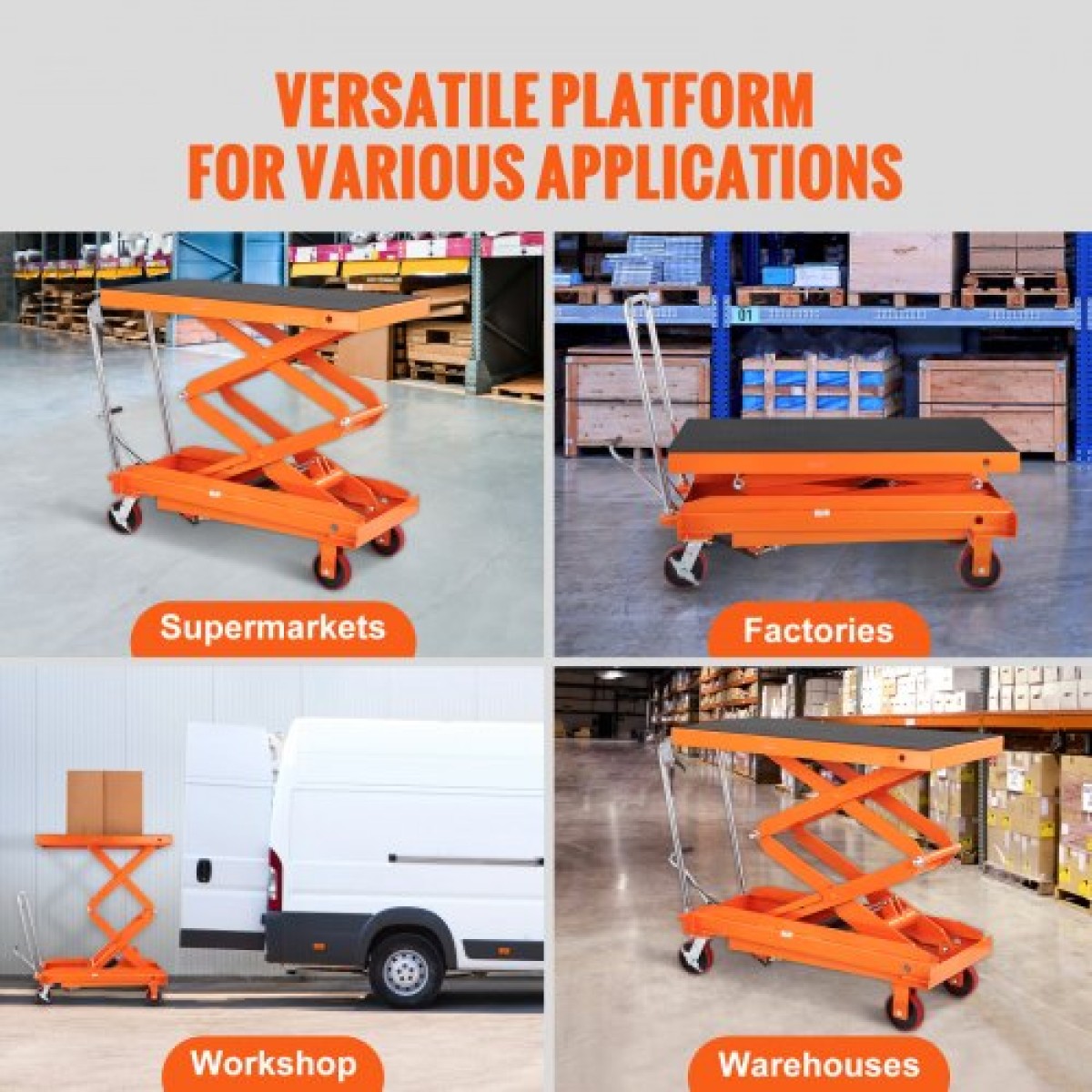 Επιτραπέζιο καρότσι VEVOR Hydraulic Lift, 789,3 kg Χωρητικότητα 149,9 cm Ύψος ανύψωσης, Χειροκίνητο τραπέζι ανύψωσης διπλού ψαλιδιού με 4 τροχούς και αντιολισθητικό μαξιλαράκι, υδραυλικό καρότσι με ψαλίδια για χειρισμό και μεταφορά υλικού