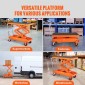 Επιτραπέζιο καρότσι VEVOR Hydraulic Lift, 789,3 kg Χωρητικότητα 149,9 cm Ύψος ανύψωσης, Χειροκίνητο τραπέζι ανύψωσης διπλού ψαλιδιού με 4 τροχούς και αντιολισθητικό μαξιλαράκι, υδραυλικό καρότσι με ψαλίδια για χειρισμό και μεταφορά υλικού