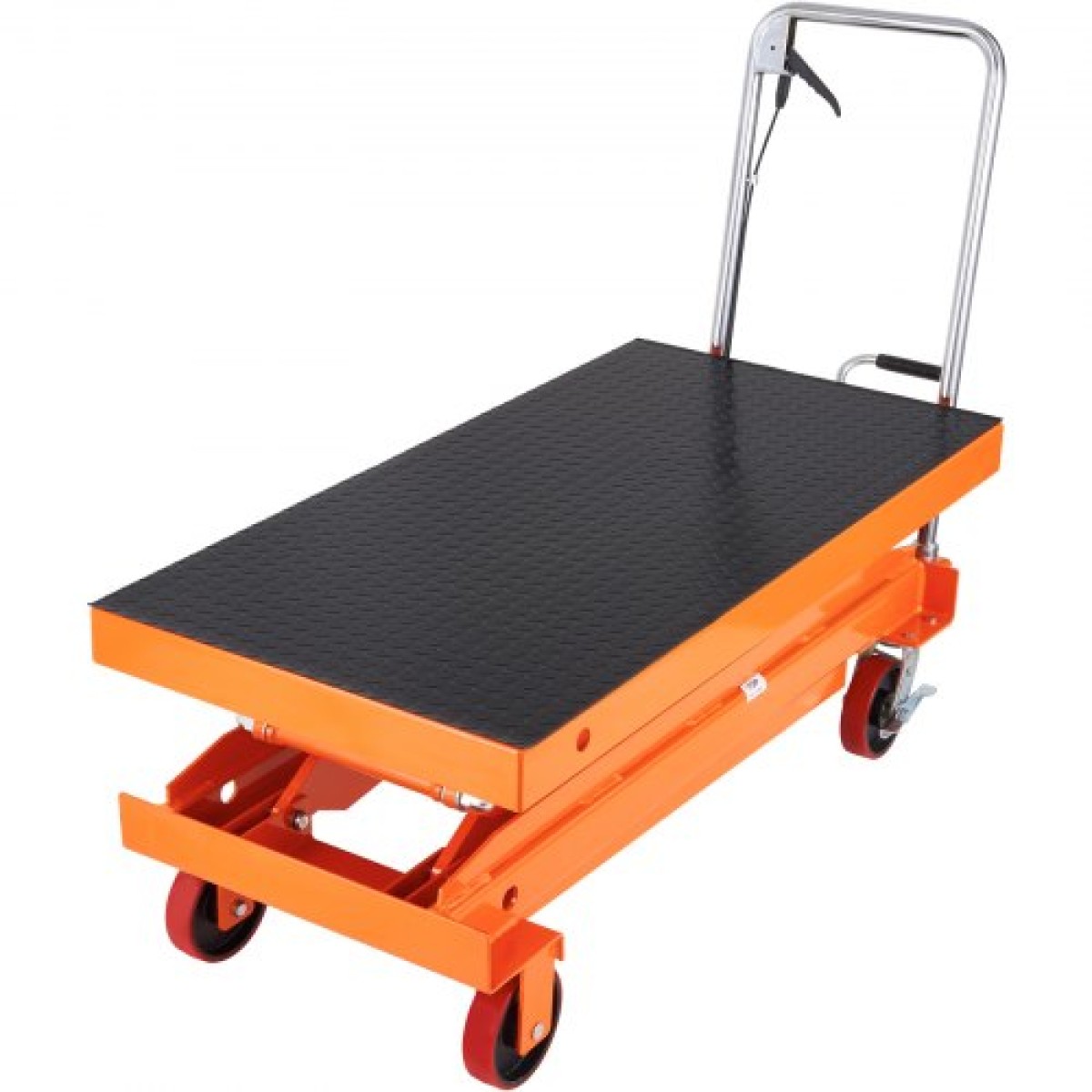 Επιτραπέζιο καρότσι VEVOR Hydraulic Lift, 789,3 kg Χωρητικότητα 149,9 cm Ύψος ανύψωσης, Χειροκίνητο τραπέζι ανύψωσης διπλού ψαλιδιού με 4 τροχούς και αντιολισθητικό μαξιλαράκι, υδραυλικό καρότσι με ψαλίδια για χειρισμό και μεταφορά υλικού