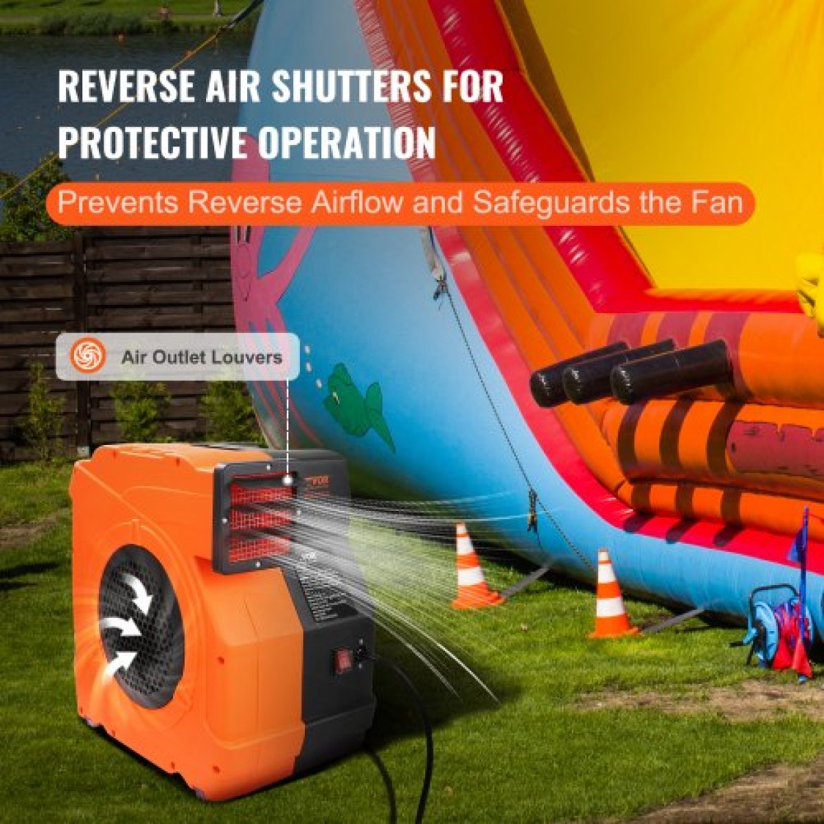 Φουσκωτός ανεμιστήρας VEVOR, 1100W, 1,5 & 1,7 HP Bounce House Blower, Αντλία Commercial Air Blower για φουσκωτά, 3100 RPM Bouncy Castle Electric Fan for Bounce House, Waterslides, Δοκιμασμένο στα πρότυπα UL