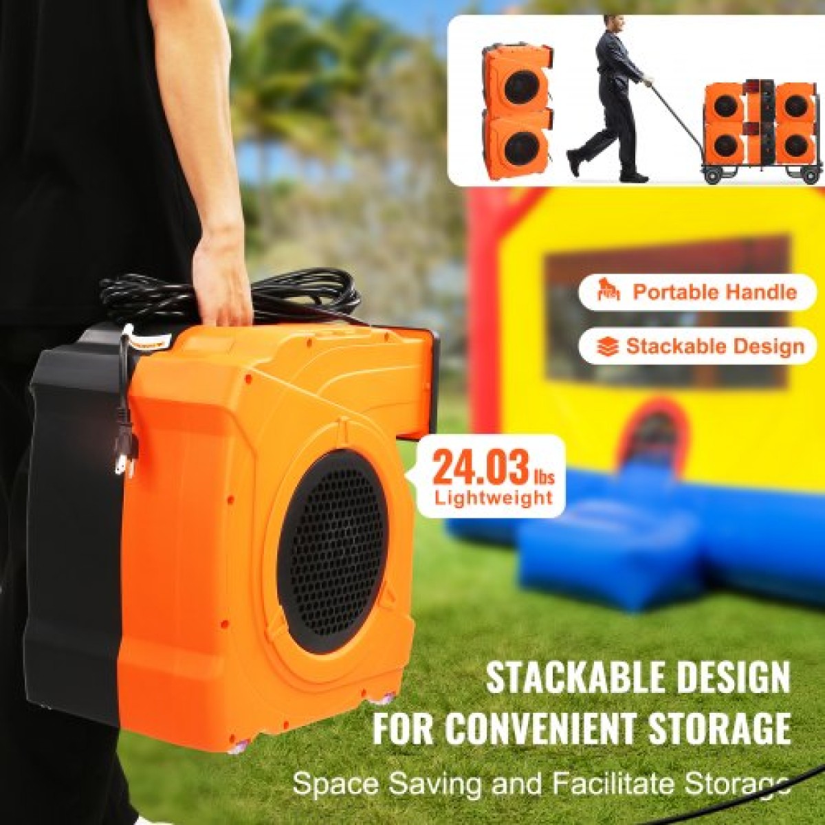 Φουσκωτός ανεμιστήρας VEVOR, 1100W, 1,5 & 1,7 HP Bounce House Blower, Αντλία Commercial Air Blower για φουσκωτά, 3100 RPM Bouncy Castle Electric Fan for Bounce House, Waterslides, Δοκιμασμένο στα πρότυπα UL