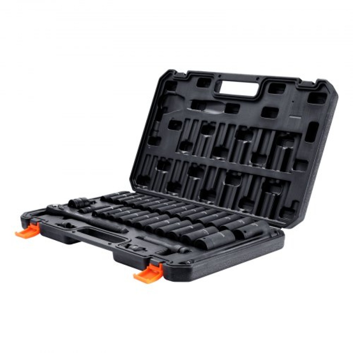 VEVOR 1/2" Drive Impact Socket Set, 33 Piece Socket Set SAE 3/8"-1" and Metric 10-24mm, 6 Point Cr-V Alloy Steel for Auto Repair, Εύκολα στην ανάγνωση σημάνσεις μεγέθους, στιβαρή κατασκευή, περιλαμβάνει θήκη αποθήκευσης