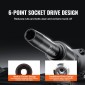 VEVOR 1/2" Drive Impact Socket Set, 33 Piece Socket Set SAE 3/8"-1" and Metric 10-24mm, 6 Point Cr-V Alloy Steel for Auto Repair, Εύκολα στην ανάγνωση σημάνσεις μεγέθους, στιβαρή κατασκευή, περιλαμβάνει θήκη αποθήκευσης