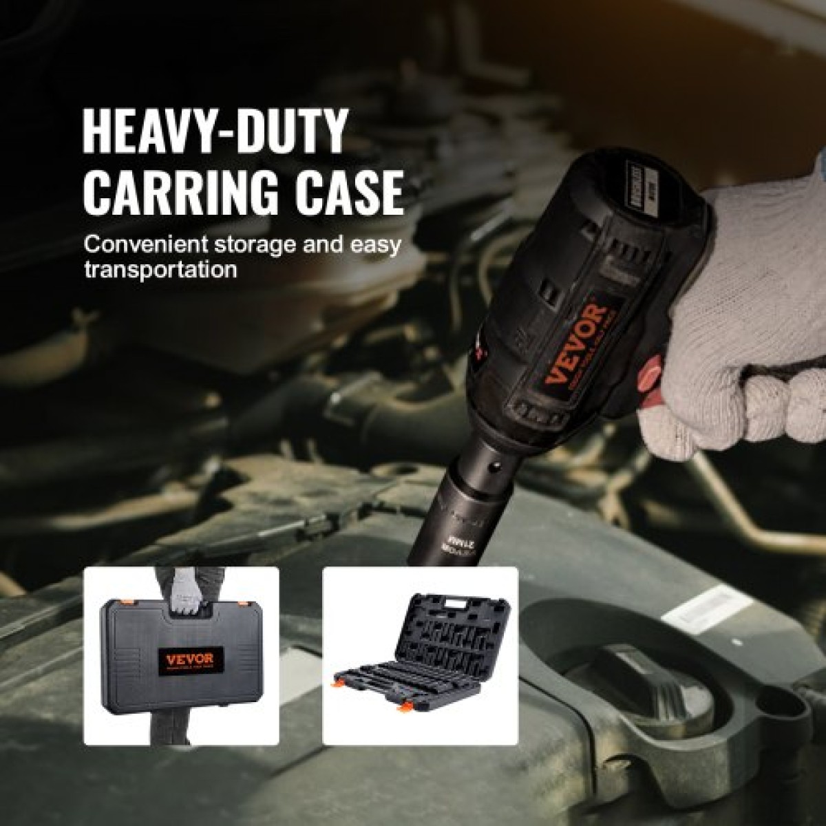 VEVOR 1/2" Drive Impact Socket Set, 33 Piece Socket Set SAE 3/8"-1" and Metric 10-24mm, 6 Point Cr-V Alloy Steel for Auto Repair, Εύκολα στην ανάγνωση σημάνσεις μεγέθους, στιβαρή κατασκευή, περιλαμβάνει θήκη αποθήκευσης