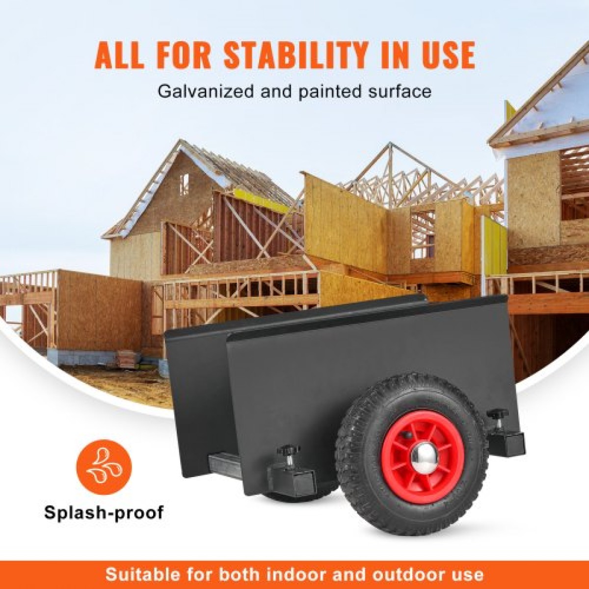VEVOR Panel Dolly 272 kg Καροτσάκι πόρτας γυψοσανίδας Dolly με πνευματικό τροχό 20,32 cm