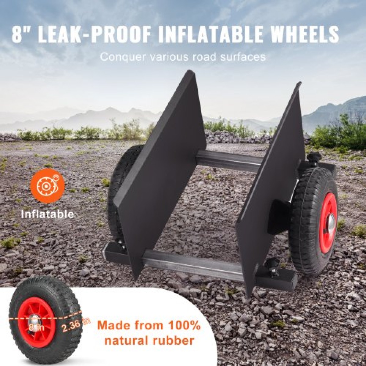 VEVOR Panel Dolly 272 kg Καροτσάκι πόρτας γυψοσανίδας Dolly με πνευματικό τροχό 20,32 cm