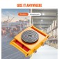 VEVOR Machinery Skate Dolly, 13.200 LBS/6T Industrial Machinery Mover, Heavy Duty Carbon Steel Machinery Moving Skate με 4 τροχούς PU και αντιολισθητικό καπάκι περιστροφής 360° για αποθήκη, εργαστήριο, εργοστάσιο