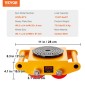 VEVOR 4PCS Machinery Skate Dolly, 17637LBS/8T Industrial Machinery Mover, Heavy Duty Carbon Steel Machinery Moving Skate με 4 τροχούς PU και αντιολισθητικό καπάκι περιστροφής 360° για Warehouse Workshop Factory