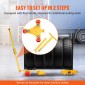 VEVOR Machinery Skate Dolly, 6614 LBS/3T Industrial Machinery Mover with Handle, Carbon Steel Moving Skate με 3 περιστρεφόμενους τροχούς PU 360°, Αντιολισθητικό καπάκι περιστροφής 360° για αποθήκη, εργαστήριο