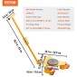 VEVOR Machinery Skate Dolly, 6614 LBS/3T Industrial Machinery Mover with Handle, Carbon Steel Moving Skate με 3 περιστρεφόμενους τροχούς PU 360°, Αντιολισθητικό καπάκι περιστροφής 360° για αποθήκη, εργαστήριο