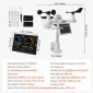 VEVOR 7-σε-1 μετεωρολογικός σταθμός Wi-Fi, Έγχρωμη οθόνη 19,1 cm (7,5 ιντσών), Home Meather Station Indoor Outdoor, με ειδοποιήσεις ηλιακού ασύρματου εξωτερικού αισθητήρα, για θερμοκρασία υγρασίας Ταχύτητα ανέμου/κατεύθυνση βροχής