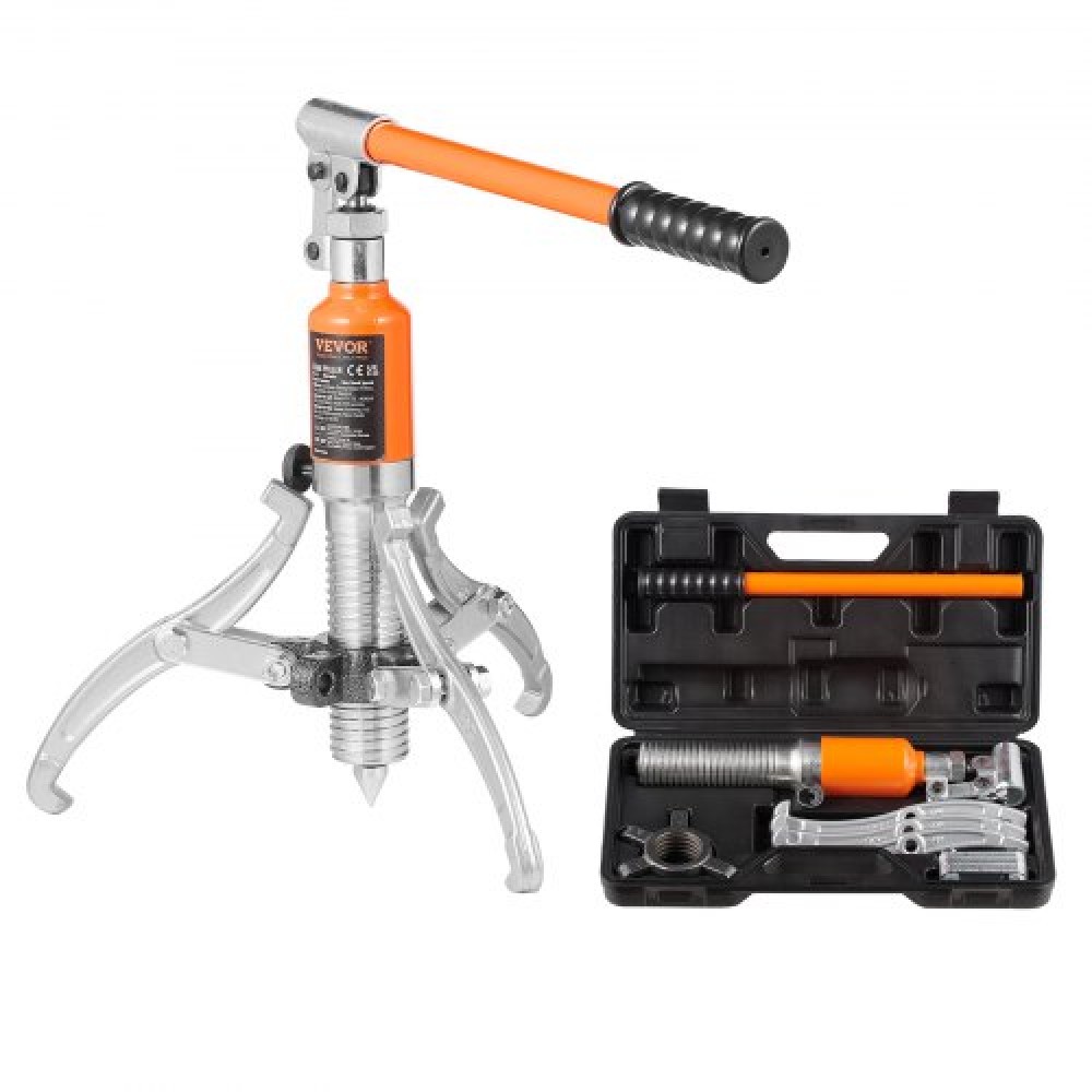 VEVOR Hydraulic Gear Puller, 5 Ton Max Capacity Heel Bearing Pulling Separator, 2 or 3 Jaws Puller, Κάθετα και Οριζόντια, 20,32 cm Υδραυλικό εξολκέα σιαγόνων με θήκη για έλξη πλήμνων