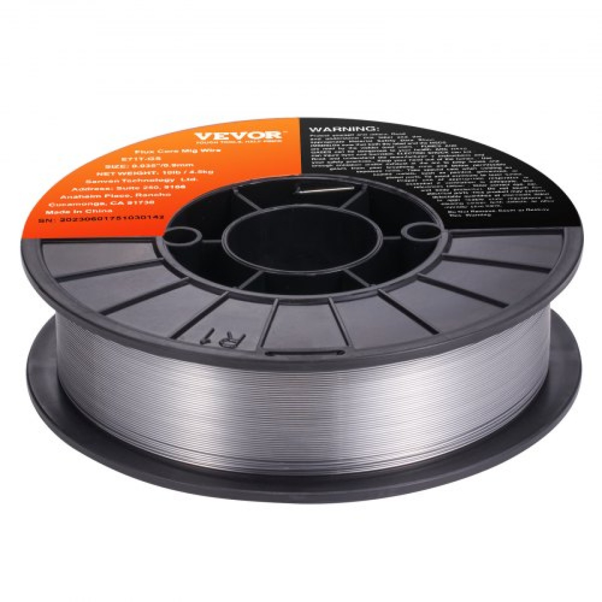 Σύρμα συγκόλλησης VEVOR Flux Core, E71T-GS 0,089 cm 4,5 kg, σύρμα συγκόλλησης MIG από ήπιο χάλυβα χωρίς αέριο με χαμηλή πιτσιλίσματα για συγκόλληση τόξου σε όλες τις θέσεις και χρήση σε εξωτερικούς χώρους