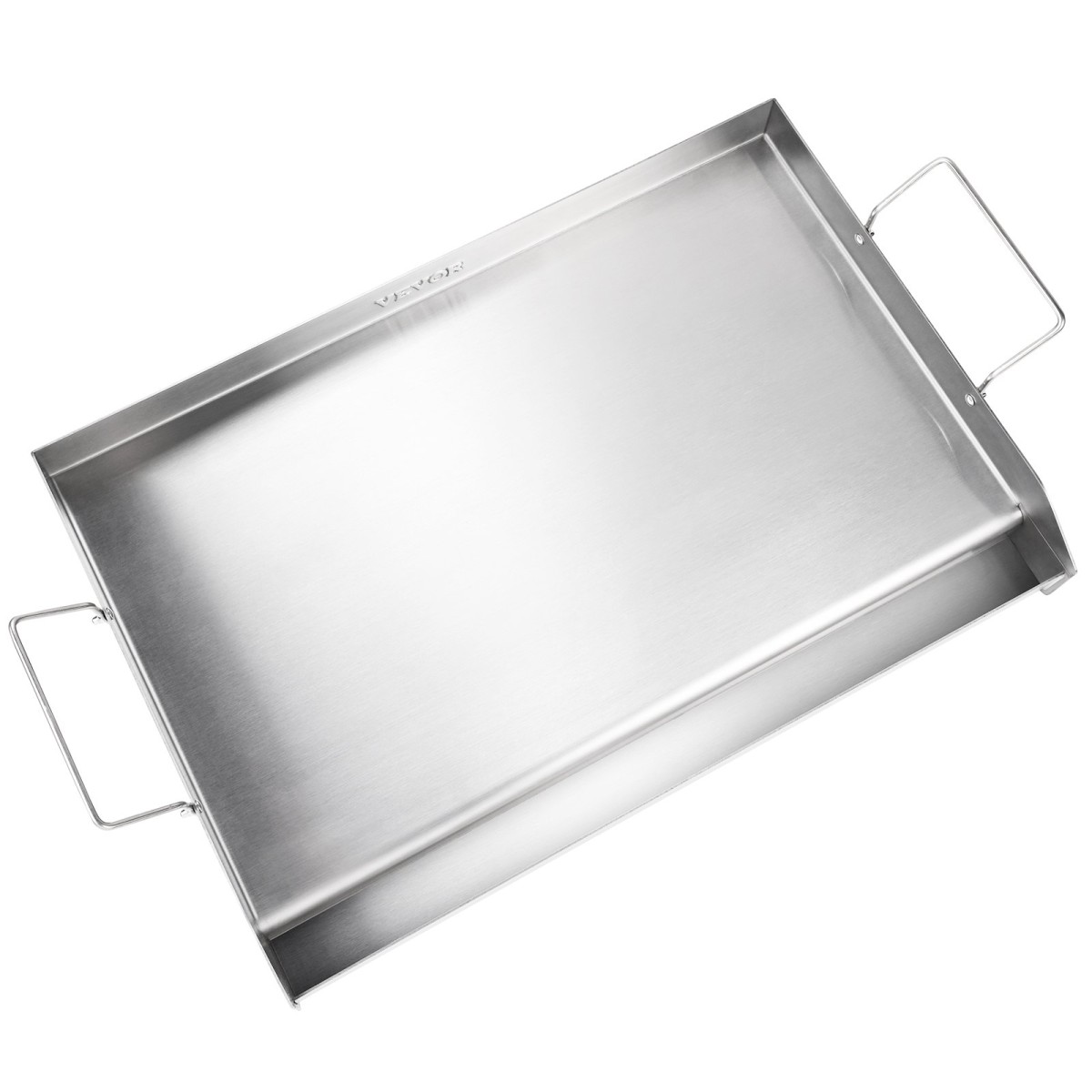 Ταψί VEVOR, 23,5"x16" Προετοιμασμένη σχάρα από ανοξείδωτο χάλυβα, Ορθογώνιο ταψί διπλού καυστήρα, Αντικολλητικό Οικογενειακό σκεύος μαγειρικής με χερούλια και αυλάκι λαδιού, για μπάρμπεκιου, ψησταριές υγραερίου, ασημί