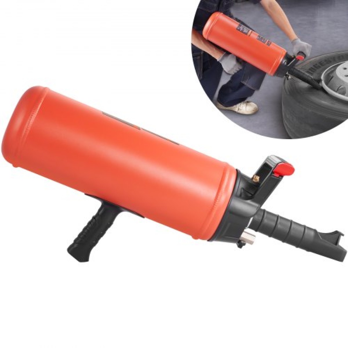 VEVOR Tire Seater, 2,4 Gal/9 L Air Tire Blaster, 150 PSI Handheld Blaster, Portable Tire Inflator Tool, 87-116 PSI Operating Pressure for Tractor Truck ATV Car and Automobile