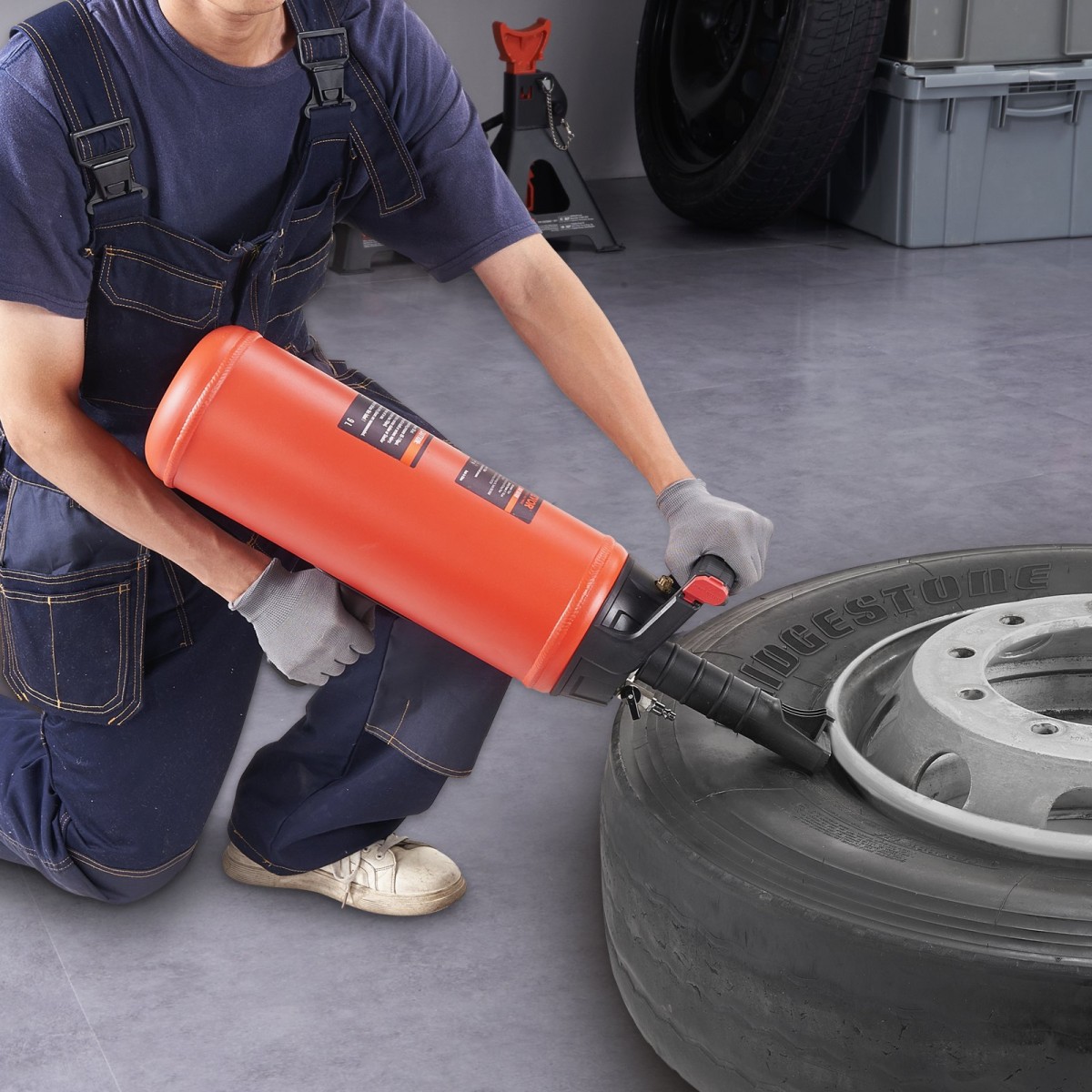 VEVOR Tire Seater, 2,4 Gal/9 L Air Tire Blaster, 150 PSI Handheld Blaster, Portable Tire Inflator Tool, 87-116 PSI Operating Pressure for Tractor Truck ATV Car and Automobile
