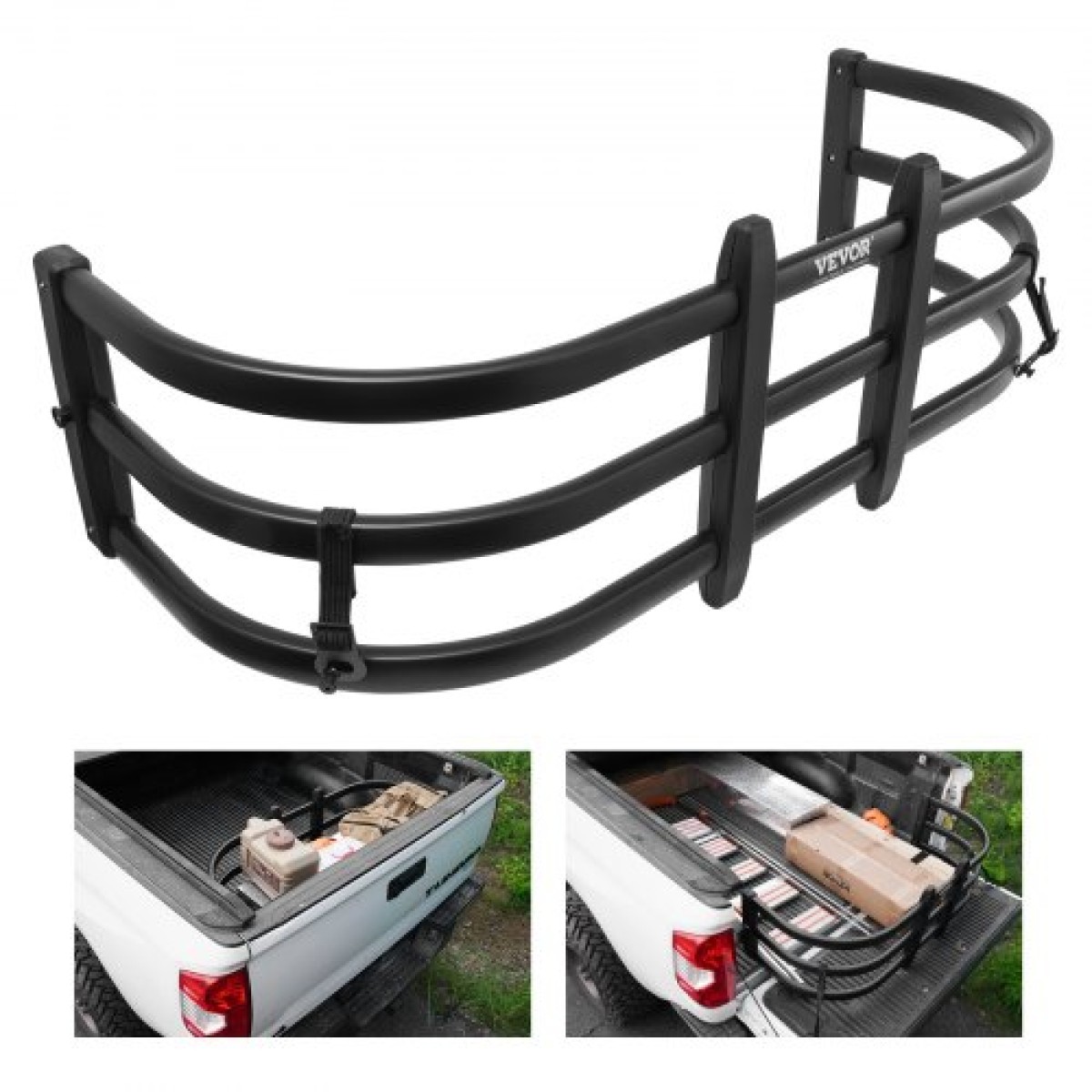 VEVOR Truck Bed Extender, Αλουμίνιο αναδιπλούμενος προέκτασης πίσω πόρτας, 141-173 cm, Ταιριάζει σε Ford Super Duty, F150, Dodge Ram 1500/2500/3500, Toyota Tundra, Nissan Titan, Chevrolet Silverado, GMC Sierra