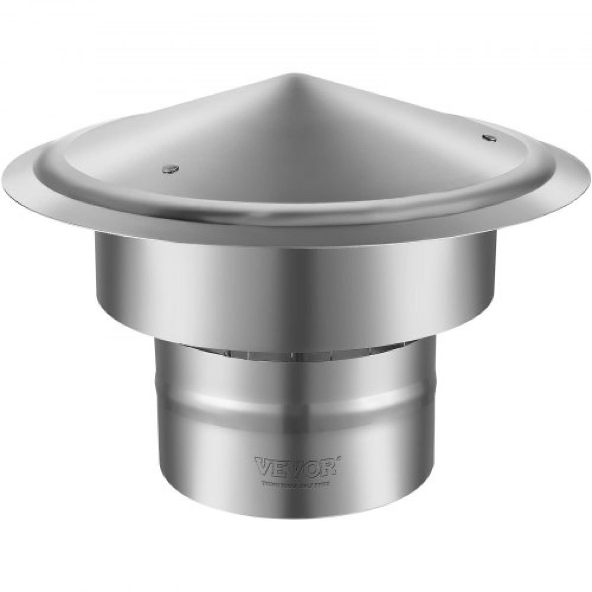 Καπάκι καμινάδας VEVOR, 152,4 mm, 304 Καπάκι βροχής στρογγυλής οροφής από ανοξείδωτο χάλυβα, αυξημένα καπάκια 300 mm, βίδες παντός καιρού & ενισχυμένες βίδες & εύκολη εγκατάσταση, για τέλεια μόνωση κάλυμμα εξαερισμού εξωτερικά, ασημί