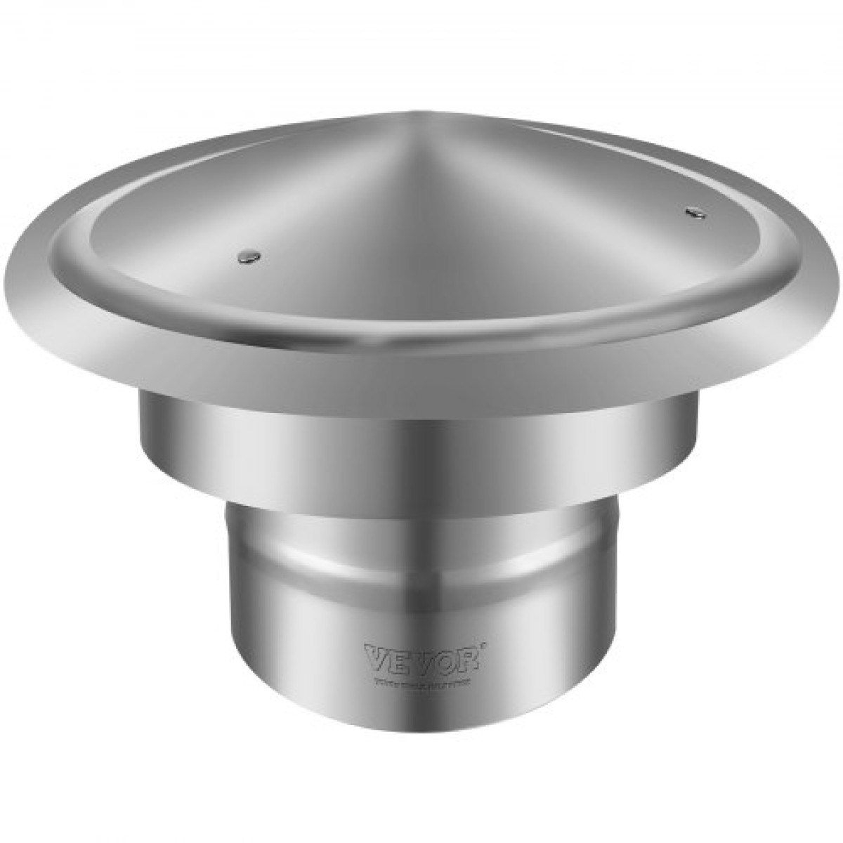 Καπάκι καμινάδας VEVOR, 152,4 mm, 304 Καπάκι βροχής στρογγυλής οροφής από ανοξείδωτο χάλυβα, αυξημένα καπάκια 300 mm, βίδες παντός καιρού & ενισχυμένες βίδες & εύκολη εγκατάσταση, για τέλεια μόνωση κάλυμμα εξαερισμού εξωτερικά, ασημί