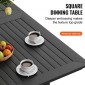 VEVOR 7 Pieces Σετ τραπεζαρίας Patio, Σετ τραπέζι και καρέκλες για έπιπλα εξωτερικού χώρου, ορθογώνιο σετ, τραπεζάκια επίπλων κήπου παντός καιρού, σετ συνομιλίας HIPS Patio, Για γκαζόν, κατάστρωμα, αυλή, δίπλα στην πισίνα, μαύρο