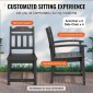 VEVOR 7 Pieces Σετ τραπεζαρίας Patio, Σετ τραπέζι και καρέκλες για έπιπλα εξωτερικού χώρου, ορθογώνιο σετ, τραπεζάκια επίπλων κήπου παντός καιρού, σετ συνομιλίας HIPS Patio, Για γκαζόν, κατάστρωμα, αυλή, δίπλα στην πισίνα, μαύρο