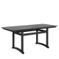 VEVOR 7 Pieces Σετ τραπεζαρίας Patio, Σετ τραπέζι και καρέκλες για έπιπλα εξωτερικού χώρου, ορθογώνιο σετ, τραπεζάκια επίπλων κήπου παντός καιρού, σετ συνομιλίας HIPS Patio, Για γκαζόν, κατάστρωμα, αυλή, δίπλα στην πισίνα, μαύρο