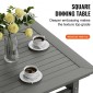 VEVOR Σετ τραπεζαρίας Patio 5 τεμαχίων, Τραπέζι και καρέκλες έπιπλα εξωτερικού χώρου, τετράγωνα έπιπλα, σετ τραπεζιών για έπιπλα κήπου παντός καιρού, σετ συνομιλίας HIPS Small Patio, Για γκαζόν, κατάστρωμα, πίσω αυλή, δίπλα στην πισίνα, ανοιχτό γκρι