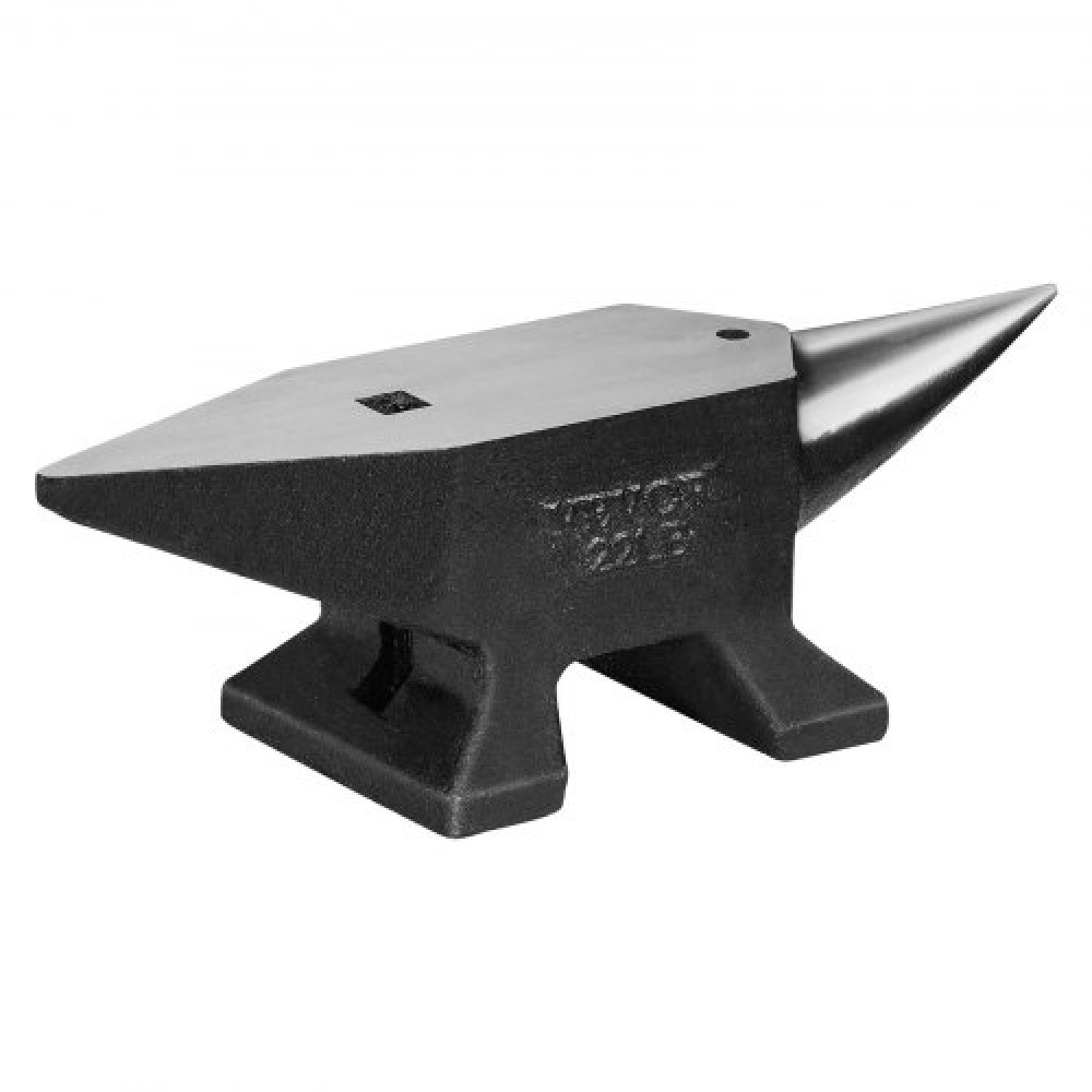 Αμόνι VEVOR Single Horn, 10 kg χυτό ατσάλινο αμόνι, Σιδηρουργός στρογγυλού κέρατου υψηλής σκληρότητας, μεγάλος πάγκος και σταθερή βάση, με στρογγυλή και τετράγωνη τρύπα, εργαλείο Metalsmith για κάμψη και διαμόρφωση