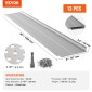 VEVOR Gutter Gutter, πλάτος 5 ιντσών, φίλτρο αλουμινίου DIY κάλυμμα υδρορροής, 13 ΤΕΜ 52 ft Συνολικό μήκος, 0,157'' διάμετρος οπής & 0,02'' Χονδρό προστατευτικό υδρορροής Raptor ταιριάζει σε κάθε στέγη ή τύπο υδρορροής