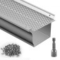 VEVOR Gutter Gutter, πλάτος 5 ιντσών, φίλτρο αλουμινίου DIY κάλυμμα υδρορροής, 13 ΤΕΜ 52 ft Συνολικό μήκος, 0,157'' διάμετρος οπής & 0,02'' Χονδρό προστατευτικό υδρορροής Raptor ταιριάζει σε κάθε στέγη ή τύπο υδρορροής