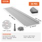 VEVOR Gutter Gutter, πλάτος 152mm, Φίλτρο αλουμινίου DIY κάλυμμα υδρορροής, 26 ΤΕΜ 264 cm Συνολικό μήκος, διάμετρος οπής 4 mm & 0,5 mm πάχος Raptor Gutter Gutters Ταιριάζει σε κάθε στέγη ή τύπο υδρορροής