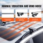 VEVOR Universal Roof Rack Cross Bars, Εγκάρσιες ράβδοι οροφής αλουμινίου 137,2cm, Εφαρμογή υπάρχουσας υπερυψωμένης πλευρικής ράγας με διάκενο, χωρητικότητα 90,7 kg, ρυθμιζόμενες ράβδοι με κλειδαριές, για SUV, Sedan και Van