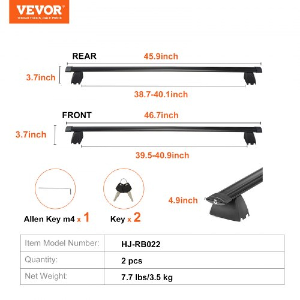 Σταυροί ράβδοι οροφής VEVOR, συμβατοί με Jeep Grand Cherokee 2011-2021 με αυλακωμένες πλαϊνές ράγες, χωρητικότητα 90,72 kg, εγκάρσιες ράβδοι αλουμινίου με κλειδαριές, για ποδήλατο καγιάκ αποσκευών φορτίου στον τελευταίο όροφο