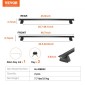 Σταυροί ράβδοι οροφής VEVOR, συμβατοί με Jeep Grand Cherokee 2011-2021 με αυλακωμένες πλαϊνές ράγες, χωρητικότητα 90,72 kg, εγκάρσιες ράβδοι αλουμινίου με κλειδαριές, για ποδήλατο καγιάκ αποσκευών φορτίου στον τελευταίο όροφο