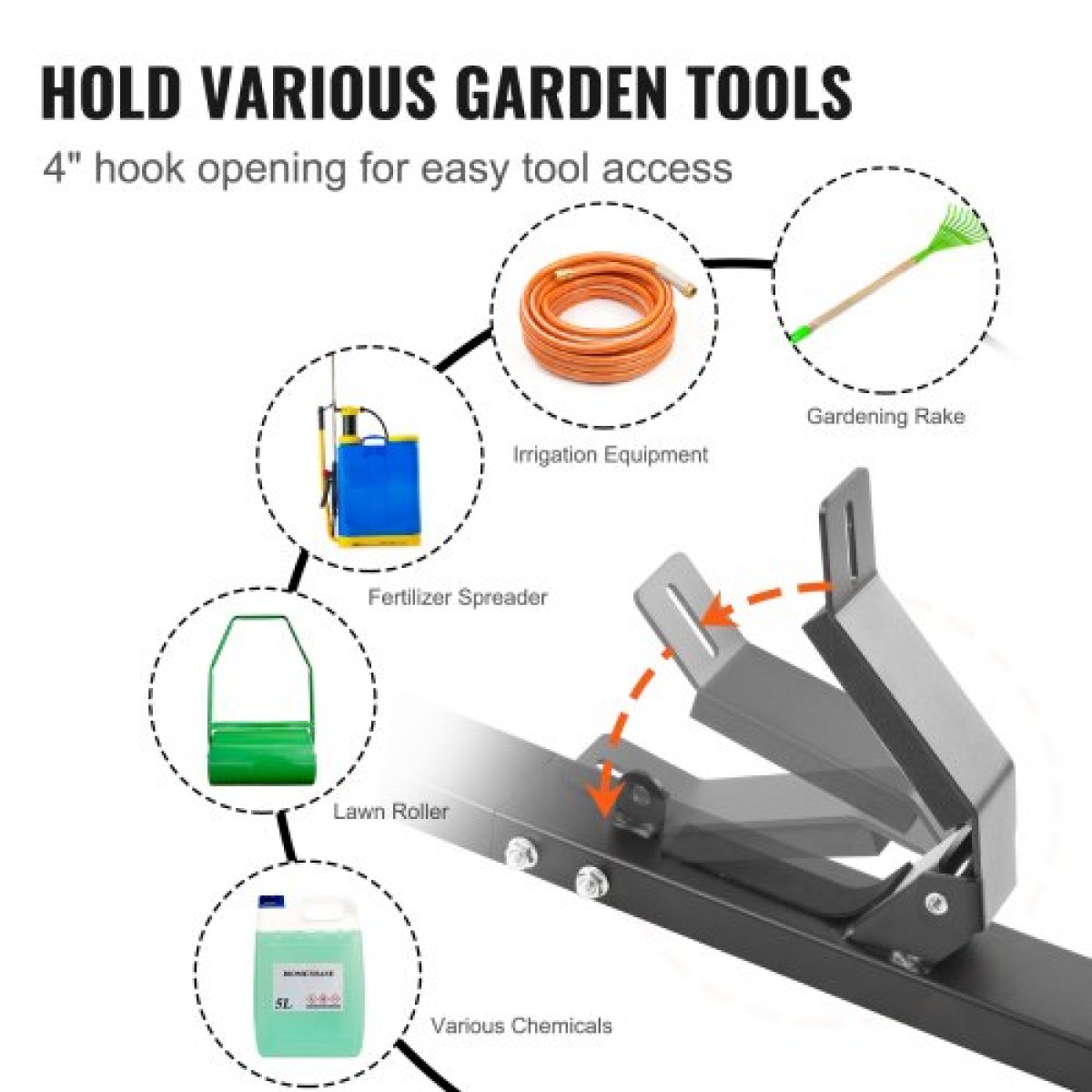 Βάση κοπής VEVOR, 3 Θέσεις Weeder Trimmer Rack, Locking Trim Holder Landscape Rack Carrier Mount on Open Pickup/Trailer Enclosed Trailers, Pair