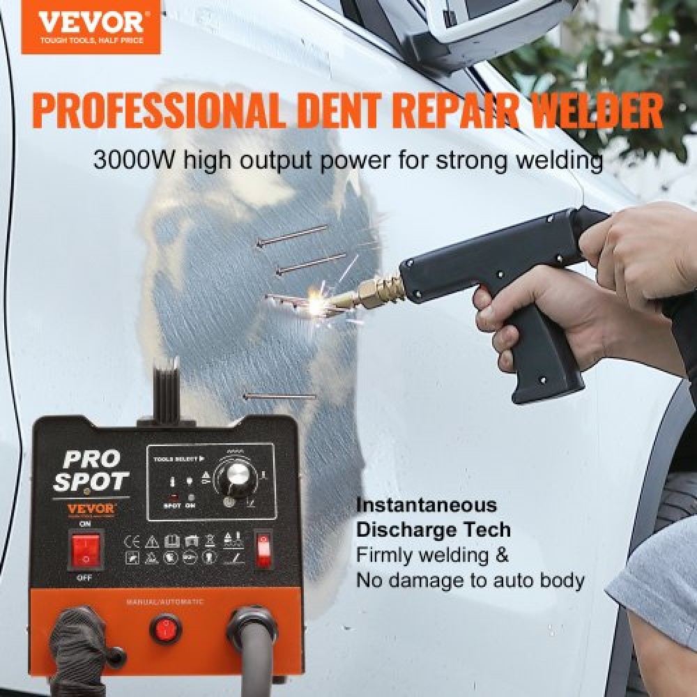 VEVOR Stud Welder Dent Repair Kit 3 KW Spot Welder Dent Puller & 6 Welding Modes