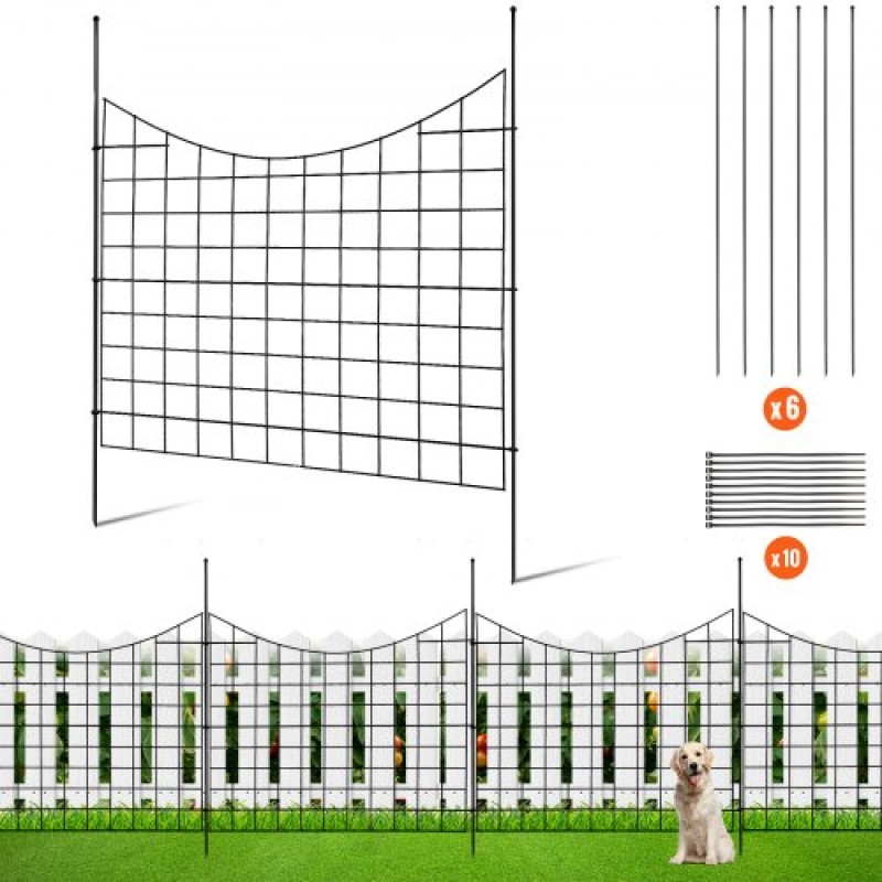VEVOR Garden Fence, No Dig Fence 93 (H) x 75 cm (L) Animal Barrier Fence, Underground Διακοσμητικός φράχτης κήπου με διάκενο 16 cm, Μεταλλικός φράχτης σκύλου για την αυλή και το εξωτερικό αίθριο, 5 πακέτο