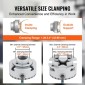 VEVOR KP96 Τσοκ τόρνου, 4-σιαγόνι 9,5 cm διάμετρος, Αξεσουάρ μεταλλικού τόρνου τσοκ τόρνου, Εργαλείο αυτοκεντρισμού, για τόρνους, μηχανική κατεργασία ακριβείας, μηχανές λείανσης, φρέζες