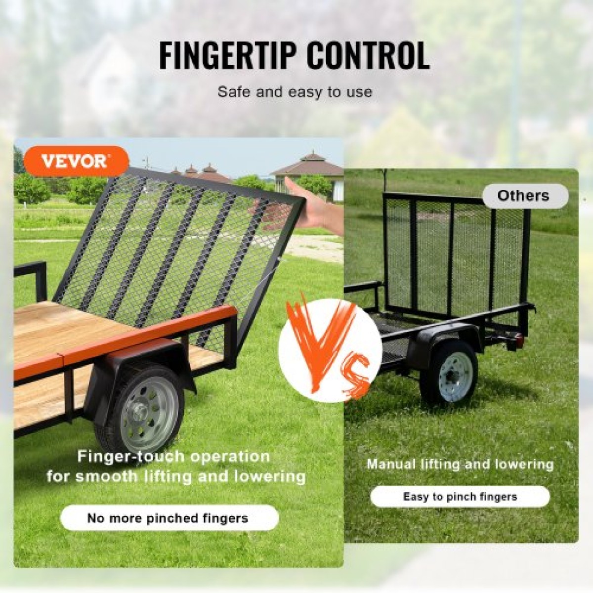 VEVOR TrailTailgate er Lift Assist, Μέγιστη χωρητικότητα φόρτωσης 180 λίβρες, Συμβατό με Open Utility πίσω πόρτα και ράμπα ρυμουλκούμενου, με πλευρική ράγα ύψους 10 έως 24 ίντσες και πίσω πύλη ή ράμπα ύψους 4 έως 6 πόδια