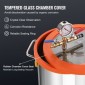 VEVOR 11,4 L Vacuum Chamber and 3,5 CFM Pump Kit, Tempered Glass Lid Vacuum Chamber Dessing Kit, Μονοβάθμια αντλία κενού με φιάλη λαδιού 250 ml, για σταθεροποίηση ξύλου, απαέρωση σιλικονών, εποξειδικά