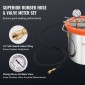 VEVOR 11,4 L Vacuum Chamber and 3,5 CFM Pump Kit, Tempered Glass Lid Vacuum Chamber Dessing Kit, Μονοβάθμια αντλία κενού με φιάλη λαδιού 250 ml, για σταθεροποίηση ξύλου, απαέρωση σιλικονών, εποξειδικά