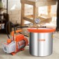 VEVOR 11,4 L Vacuum Chamber and 3,5 CFM Pump Kit, Tempered Glass Lid Vacuum Chamber Dessing Kit, Μονοβάθμια αντλία κενού με φιάλη λαδιού 250 ml, για σταθεροποίηση ξύλου, απαέρωση σιλικονών, εποξειδικά