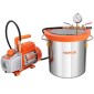 VEVOR 11,4 L Vacuum Chamber and 3,5 CFM Pump Kit, Tempered Glass Lid Vacuum Chamber Dessing Kit, Μονοβάθμια αντλία κενού με φιάλη λαδιού 250 ml, για σταθεροποίηση ξύλου, απαέρωση σιλικονών, εποξειδικά