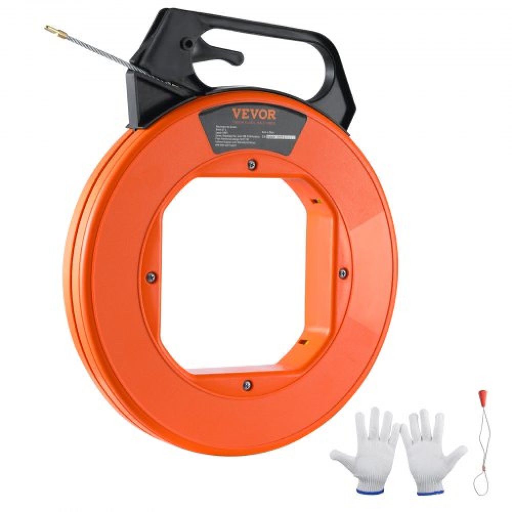 VEVOR Fish Tape, 30,5m, 4,8mm, Εξολκέας σύρματος από υαλοβάμβακα με βελτιστοποιημένο περίβλημα και λαβή, Εύκολο στη χρήση εργαλείο εξολκέα καλωδίων, εύκαμπτα εργαλεία ψαρέματος με σύρμα για τοίχο και ηλεκτρικό αγωγό, μη αγώγιμο