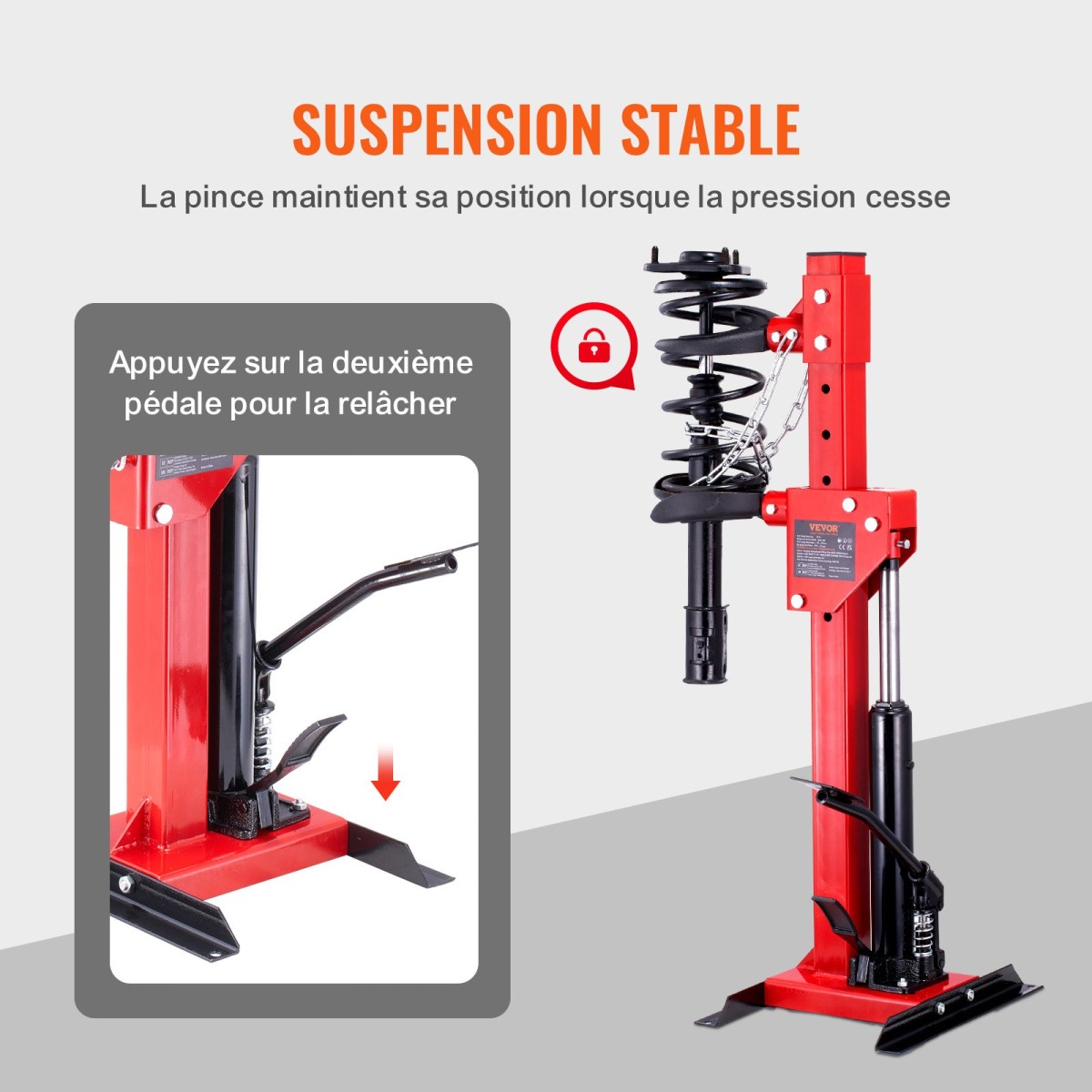 Συμπιεστής ελατηρίου VEVOR Strut, 4,5 Ton/4499,6 kg Χωρητικότητα υδραυλικού γρύλου, Ονομαστική δύναμη συμπίεσης 1 τόνου, Εργαλείο συμπιεστή σπειροειδούς ελατηρίου γόνατου γόνατου Auto, Συμπιεστής υδραυλικού ελατηρίου για αφαίρεση ελατηρίου γόνατου